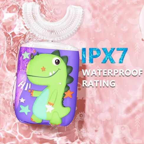 Kids Electric Toothbrush, U Shaped Ultrasonic Automatic Toothbrushes Unicorn Design with Six Modes Smart Timer Replacement Brush IPX7 Waterproof Auto Toothbrush for Toddler 360 Oral Cleaning in Saudi Arabia