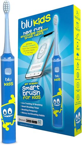 Blu Smart Bluetooth Enabled Kids Toothbrush with Live Tracking App to Teach Children Healthy Brushing Habits, Share Results with Your Dentist, Wireless Rechargeable Electric (Pink) in Saudi Arabia