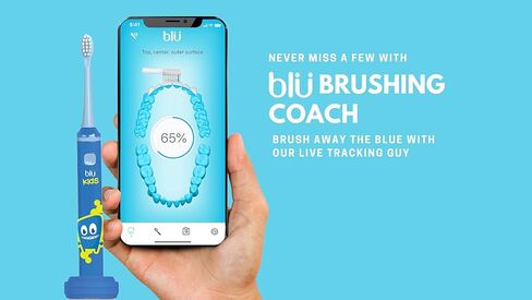 Blu Smart Bluetooth Enabled Kids Toothbrush with Live Tracking App to Teach Children Healthy Brushing Habits, Share Results with Your Dentist, Wireless Rechargeable Electric (Pink) in Saudi Arabia