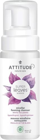 ATTITUDE Foaming Micellar Water, Plant and Mineral-Based Ingredients, Vegan and Cruelty-free Facial Cleanser, White Tea Leaves, 5 Fl Oz in Saudi Arabia