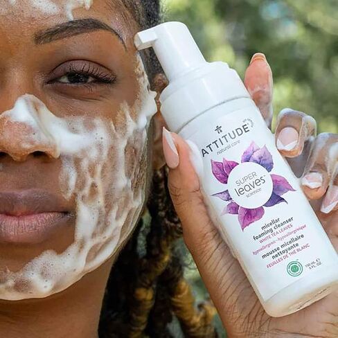 ATTITUDE Foaming Micellar Water, Plant and Mineral-Based Ingredients, Vegan and Cruelty-free Facial Cleanser, White Tea Leaves, 5 Fl Oz in Saudi Arabia