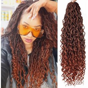 Goddess Locs Crochet Hair 10Inch 2Packs Pre-looped Short River Locs Curly Faux locs Crochet Hair Hippie Locs Bohemian Locs Crochet Braids (1B, 10inch(Pack of 2))