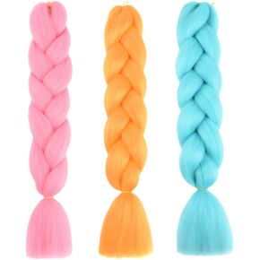 Braiding Hair Extensions for Women 6 Packs 100g/Pack 24Inch High Temperature Ombre Jumbo Synthetic Braiding Hair for Twist Crochet Braids (24 Inch, mix6pcs-Maranda) in Saudi Arabia