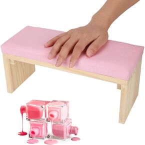 Nail Arm Rest, Nail Art Hand Pillow Mat, Nail Stand Hand Cushion Soft PU Leather Wooden Stand Arm Rest Cushion Nail Arm Rest for Acrylic Nails Nails Supply for Nail Salon(black)