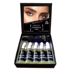 Eyelash Eyebrow Growth Serum Advanced Nourishing Keratin Conditioner for Lamination Perm/Lift/Tint/Wax Aftercare. Helps Repair & Regrow Damaged Hair (1-10ml + 5-5ml + 6 Free Brushes)