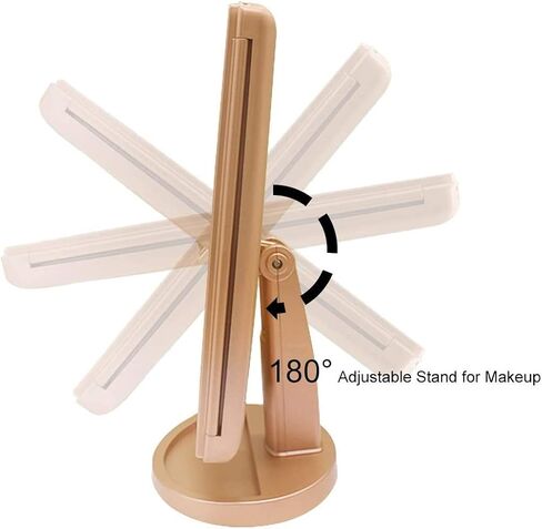 3 Folds Lighted Vanity Makeup Mirror,1X/2X/3X Magnification, 21 LED Light Bright Table Mirror with Touch Screen,180 Adjustable Rotation,Portable Travel Cosmetic Mirror in Saudi Arabia