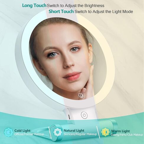 B Beauty Planet Magnifying Mirror with Light 20X/1X,Double Sided Tabletop Mirror with Adjustable Folding Handle,Cosmetic Mirror for Makeup/Travel, Tweezing, and Blackhead/Blemish Removal. in Kuwait