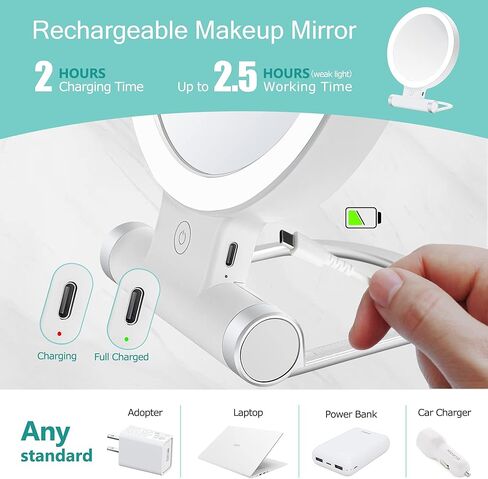 B Beauty Planet Magnifying Mirror with Light 20X/1X,Double Sided Tabletop Mirror with Adjustable Folding Handle,Cosmetic Mirror for Makeup/Travel, Tweezing, and Blackhead/Blemish Removal. in Kuwait