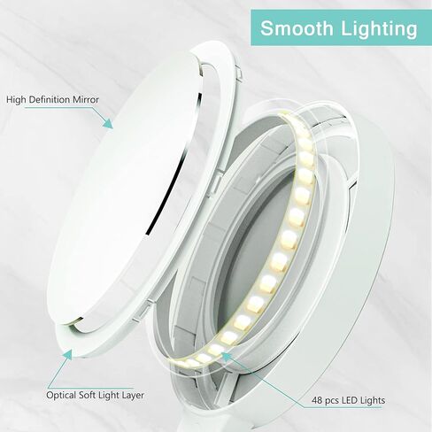 B Beauty Planet Magnifying Mirror with Light 20X/1X,Double Sided Tabletop Mirror with Adjustable Folding Handle,Cosmetic Mirror for Makeup/Travel, Tweezing, and Blackhead/Blemish Removal. in Kuwait