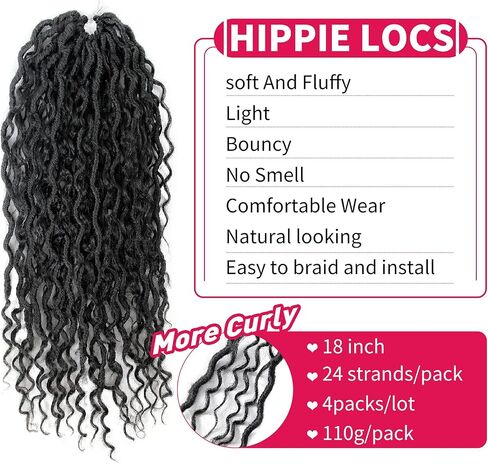 Goddess Locs Crochet Hair 10Inch 2Packs Pre-looped Short River Locs Curly Faux locs Crochet Hair Hippie Locs Bohemian Locs Crochet Braids (1B, 10inch(Pack of 2)) in Saudi Arabia