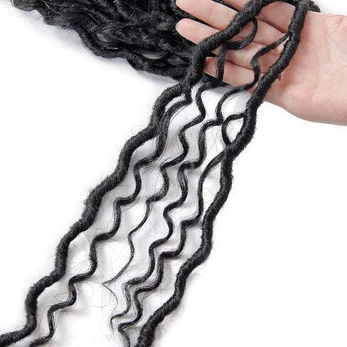 Goddess Locs Crochet Hair 10Inch 2Packs Pre-looped Short River Locs Curly Faux locs Crochet Hair Hippie Locs Bohemian Locs Crochet Braids (1B, 10inch(Pack of 2)) in Saudi Arabia