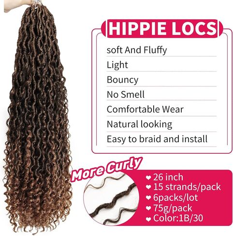 Goddess Locs Crochet Hair 10Inch 2Packs Pre-looped Short River Locs Curly Faux locs Crochet Hair Hippie Locs Bohemian Locs Crochet Braids (1B, 10inch(Pack of 2)) in Saudi Arabia