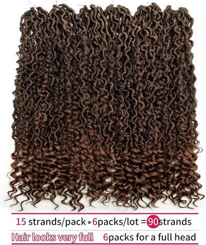 Goddess Locs Crochet Hair 10Inch 2Packs Pre-looped Short River Locs Curly Faux locs Crochet Hair Hippie Locs Bohemian Locs Crochet Braids (1B, 10inch(Pack of 2)) in Saudi Arabia