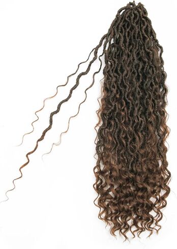 Goddess Locs Crochet Hair 10Inch 2Packs Pre-looped Short River Locs Curly Faux locs Crochet Hair Hippie Locs Bohemian Locs Crochet Braids (1B, 10inch(Pack of 2)) in Saudi Arabia