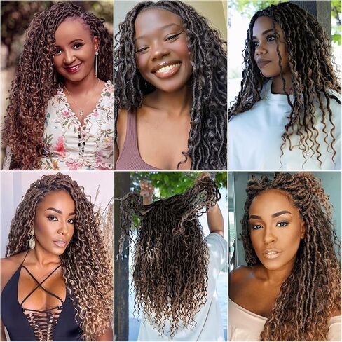 Goddess Locs Crochet Hair 10Inch 2Packs Pre-looped Short River Locs Curly Faux locs Crochet Hair Hippie Locs Bohemian Locs Crochet Braids (1B, 10inch(Pack of 2)) in Saudi Arabia