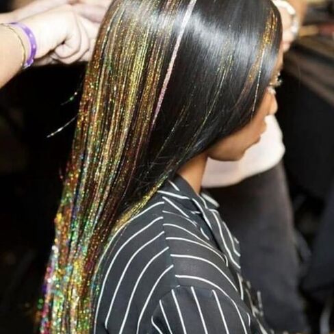 Hair Tinsel Heat Resistant 12 Colors 3000 Strands Fairy Hair Tinsel Kit Glitter Tinsel Hair Extensions 48 Inch Sparkle Hair Tinsel Kit For Girls (12color/3000strands-Pack) in Kuwait