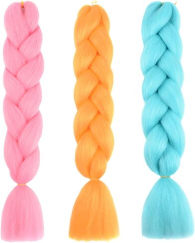 Braiding Hair Extensions for Women 6 Packs 100g/Pack 24Inch High Temperature Ombre Jumbo Synthetic Braiding Hair for Twist Crochet Braids (24 Inch, mix6pcs-Maranda) in Saudi Arabia