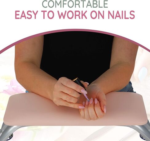 Nail Arm Rest for Nail Tech, Nail Salon Arm Rest Cushion Hand Pillow Stand for Acrylic Nails Manicure Desk Station, Microfiber Leather Salon Table Arm Rest, Thick Pink Non Slip Sponge Pad Arm Rester in Saudi Arabia