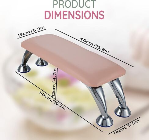 Nail Arm Rest for Nail Tech, Nail Salon Arm Rest Cushion Hand Pillow Stand for Acrylic Nails Manicure Desk Station, Microfiber Leather Salon Table Arm Rest, Thick Pink Non Slip Sponge Pad Arm Rester in Saudi Arabia
