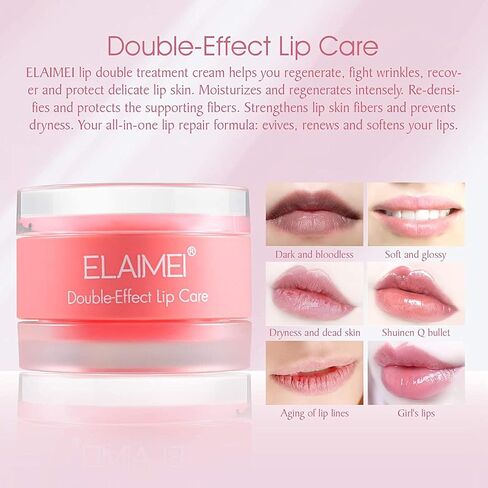 Lip Scrubs Exfoliator & Moisturizer, Sleeping Lip Mask for Dark & Cracked Lips, Double Effect Lip Mask with Brush, Remove Dead Skin, Reduce Lips Lines, Brighten Lips color, Lip Repair Treatment(strawberry) in Saudi Arabia