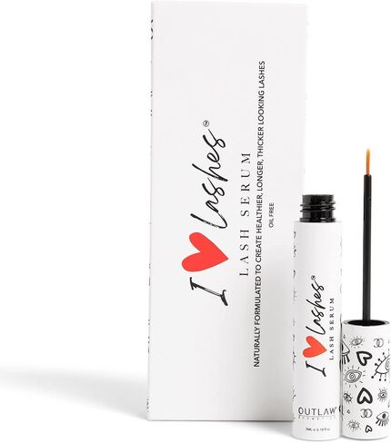 I Love Lashes Outlaw Cosmetics - Premium Lash Growth Serum for Natural Lashes or Lash Extensions, Eyelash Serum Lash Primer Oil-Free, Vegan & Cruelty-Free in Saudi Arabia