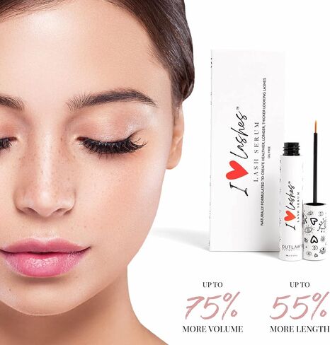I Love Lashes Outlaw Cosmetics - Premium Lash Growth Serum for Natural Lashes or Lash Extensions, Eyelash Serum Lash Primer Oil-Free, Vegan & Cruelty-Free in Saudi Arabia