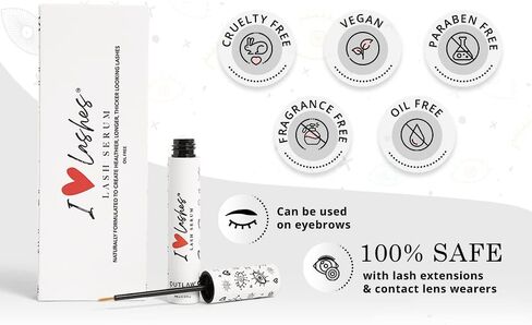 I Love Lashes Outlaw Cosmetics - Premium Lash Growth Serum for Natural Lashes or Lash Extensions, Eyelash Serum Lash Primer Oil-Free, Vegan & Cruelty-Free in Saudi Arabia