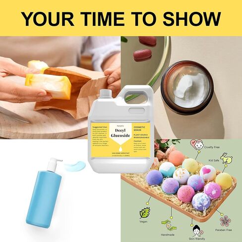 38.4 أونصة من مادة ديسيل غلوكوزيد الطبيعية، درجة مستحضرات التجميل، لطيفة على البشرة، فقاعات مذهلة (تتبلور بسهولة في درجات حرارة منخفضة، وتذوب في سائل أصفر فاتح عند تسخينها في محلول مائي) in Kuwait