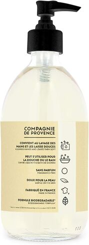 Compagnie de Provence Savon de Marseille صابون سائل فائق النقاء - خالي من العطور - زجاجة مضخة زجاجية سعة 16.7 أونصة سائلة in Saudi Arabia