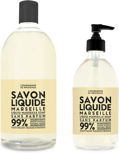 Compagnie de Provence Savon de Marseille صابون سائل فائق النقاء - خالي من العطور - زجاجة مضخة زجاجية سعة 16.7 أونصة سائلة in Saudi Arabia