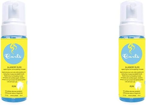 Curls Blueberry Bliss Repair & Grow Sculpting Mousse - For Textured, Coily, and Curly Hair - Hair Growth and Style - Great For Twist Outs and Wash And Go's, 5.75oz in Saudi Arabia