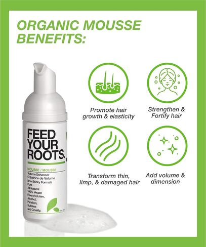 Yarok Feed Your Roots Organic Mousse, 8oz, Made from Black Currant, Coconut Oil, Beet Root, and Blueberries, 100% Vegan, Free from Gluten, Sulfate, Alcohol & Paraben, Cruelty-Free in Saudi Arabia