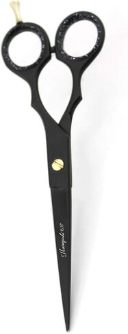 hairdresser scissor Shears 6.5 Inch in Black color Professional Barber Sharp Hair Scissors Hairdressing Shears for Cutting Styling Hair with leather pouch in Saudi Arabia