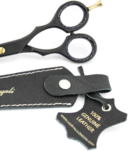 hairdresser scissor Shears 6.5 Inch in Black color Professional Barber Sharp Hair Scissors Hairdressing Shears for Cutting Styling Hair with leather pouch in Saudi Arabia
