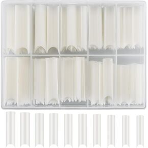 200 Pcs Extra Long C Curve Nail Tips, Acrylic Nail Tips, Half Cover Straight Square Tapered Nail Tips, Natutal Color Press on Nail Tips for Acrylic Nails Professional, for Nail Salons Home DIY in Kuwait