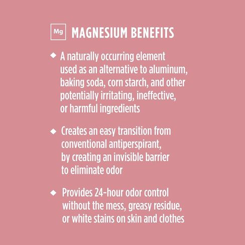 Crystal Magnesium Solid Stick Natural Deodorant, Non-Irritating Aluminum Free Deodorant for Men or Women, Safely and Effectively Fights Odor, Baking Soda Free, Coconut + Vanilla, 2.5 oz in Saudi Arabia