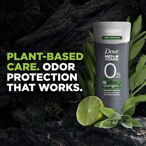 قلم مزيل العرق دوف مين + كير للرجال خالٍ من الألومنيوم ومزيل العرق برائحة الليمون + المريمية مرطب نباتي مشتق طبيعيًا 73 جرام in Kuwait