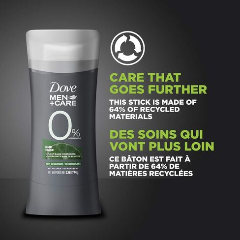 قلم مزيل العرق دوف مين + كير للرجال خالٍ من الألومنيوم ومزيل العرق برائحة الليمون + المريمية مرطب نباتي مشتق طبيعيًا 73 جرام in Kuwait