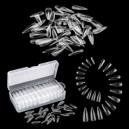 AIMEILI False Nail Tips, 432PCS Clear Matte Coffin Full Cover Nail Tips for Soak Off Nail Extension, Acrylic False Press on Nails with Box for Nail Art Salon and Home DIY, 10 Sizes in Saudi Arabia