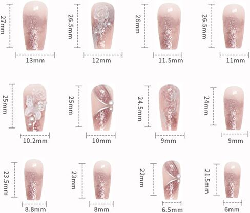 Press on Nails with Designs Medium Length, Coffin Shape Full Cover Reusable False Nails with Glue, Stick on Nails with Big Rhinestone, Artificial Acrylic Fake Nails for Women, Glue on Nails Square in Saudi Arabia