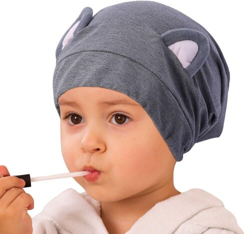 Hat Hut Satin Bonnet Silk Bonnet Hair Cover Sleep Cap for Curly Hair Women Adjustable Silk Lined Slouchy Beanie Hat with Ears in Kuwait