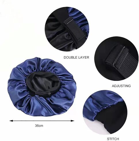 Satin Bonnet Silk Bonnet for Curly Hair Sleep Cap for Women Adjustable Satin Hair Wrap for Sleeping, Wide Band in Saudi Arabia