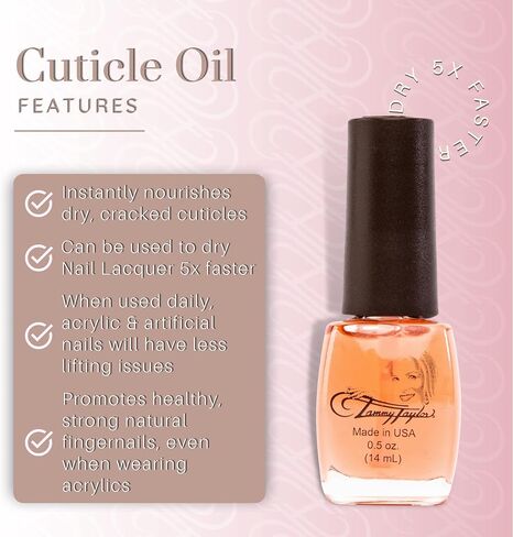 Tammy Taylor Hydrating Nail Cuticle Oil w/Cuticle Cream | Gardenia Cuticle Softener w/Vitamin E, Jojoba Oil, Natural Ingredients & USA Made Professional Nail Growth Oil for Growth & Strength .25 oz in Kuwait