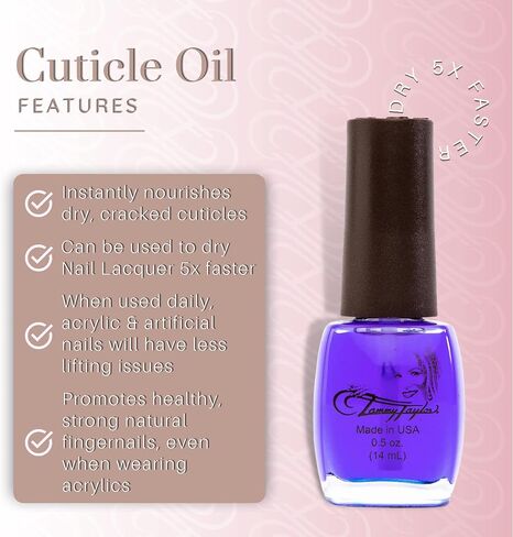 Tammy Taylor Hydrating Nail Cuticle Oil w/Cuticle Cream | Gardenia Cuticle Softener w/Vitamin E, Jojoba Oil, Natural Ingredients & USA Made Professional Nail Growth Oil for Growth & Strength .25 oz in Kuwait