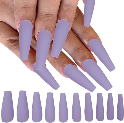 LoveOurHome 100pc Coffin Press on Nails Long Fake Nails Medium Ballerina Acrylic Press on Nail Coffin Nail Tips Matte Artifical Nail Full Cover Pink Fake Fingernails for Women Girls in Saudi Arabia