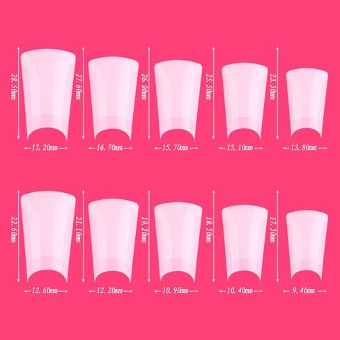 gootrades Duck Nail Tips, 500PCS Natural Feet Style Flare Nail Tips for French False Nail Extension, Y2K Vibe Half Cover Wide for home Salon(10 Size ABS) in Saudi Arabia