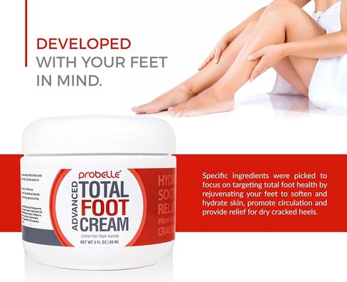 Probelle Advanced Total Foot Cream: Soothes, Hydrates, Rejuvenates Skin For Rough, Dry, Cracked & Sore Feet, 3 Ounces in Kuwait