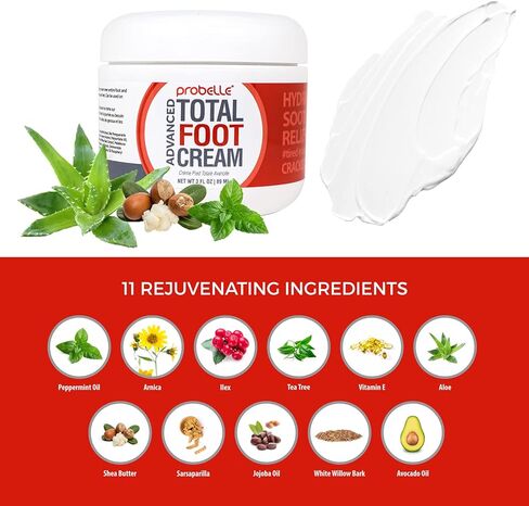 Probelle Advanced Total Foot Cream: Soothes, Hydrates, Rejuvenates Skin For Rough, Dry, Cracked & Sore Feet, 3 Ounces in Kuwait