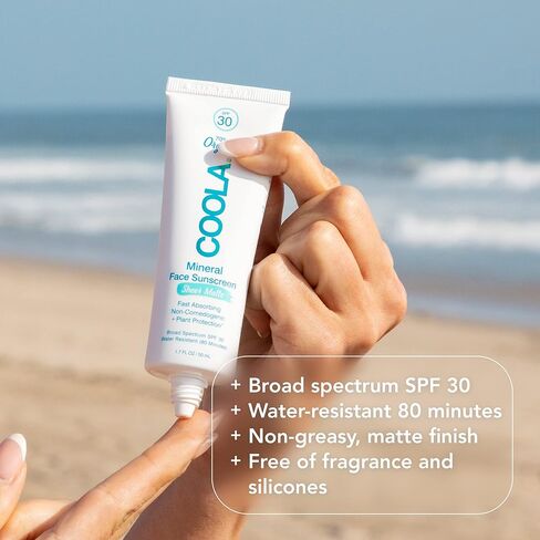 واقي الشمس العضوي الشفاف غير اللامع من كولا، عامل حماية من الشمس SPF 30، عناية بالبشرة تم اختبارها من قبل أطباء الجلدية للحماية اليومية، نباتي وخالي من الغلوتين، خالي من العطور، 1.7 أونصة سائلة in Kuwait