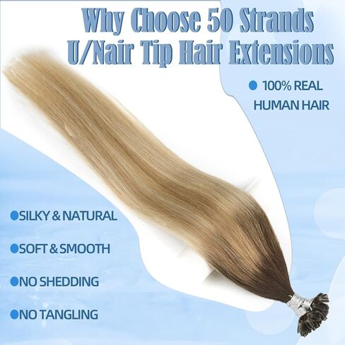 Neitsi U Tip وصلات شعر شعر بشري، وصلات شعر بني شوكولاتة، وصلات شعر طبيعية حقيقية على شكل حرف U، وصلات شعر كيراتين مربوطة مسبقًا، وصلات شعر بشري مستقيم حريري 50 خيطًا (2#) in Kuwait